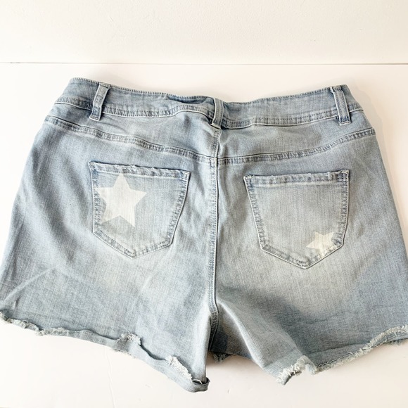 Venezia Lane Bryant Shorts Bermuda White Star Blue - Picture 4 of 6